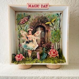 Enchanted Forest Shadow Box Mix Media Wonderland Collection Art box
